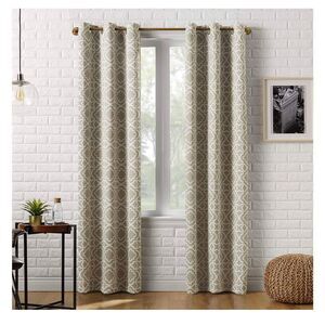 Sun Zero Barnett Trellis Blackout Grommet Curtain Panel, 40"‎ x 95", Taupe